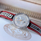 Versace V Circle Silver Dial Two Tone Leather Strap Watch for Men - VEBQ01319 Authentic Buy Shop Now