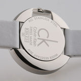 Calvin Klein Firm Silver Dial White Leather Strap Watch for Women - K3N231L6 Authentic Buy Shop Now