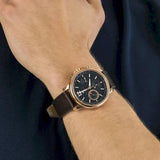 Tommy Hilfiger London Chronograph Blue Dial Brown Leather Strap Watch for Men - 1791532 Authentic Buy Shop Now