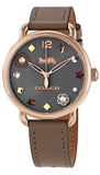 Coach Delancey Grey Dial Brown Leather Strap Watch for Women - 14502797 Authentic Buy Shop Now
