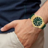 Salvatore Ferragamo F-80 Classic Green Dial Green Rubber Strap Watch for Men - SFHY02022 Authentic Buy Shop Now