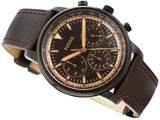 Fossil Goodwin Chronograph Brown Dial Brown Leather Strap Watch for Men - FS5529 Authentic Buy Shop Now