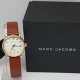 Marc Jacobs Baker White Dial Brown Leather Strap Watch for Women - MBM1317 Authentic Buy Shop Now