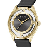 Marc Jacobs Tether Black Dial Black Leather Strap Watch for Women - MBM1376 Authentic Buy Shop Now