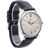 IWC Portofino Automatic White Dial Black Leather Strap Watch for Men - IW356501 Authentic Buy Shop Now