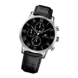 Tommy Hilfiger Kane Quartz Black Dial Black Leather Strap Watch for Men - 1791401 Authentic Buy Shop Now