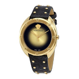 Versace Shadov Gold Dial Green Leather Strap Watch For Women - VEBM01018 Authentic Buy Shop Now