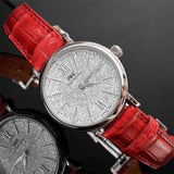 IWC Portofino Automatic Diamonds Silver Dial Red Leather Strap Watch for Women - IW357408 Authentic Buy Shop Now