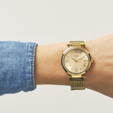 Guess Soho Champagne Dial Stainless Steel Mesh Bracelet Watch For Women - W0638L2 Authentic Buy Shop Now