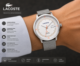 Lacoste Madrid White Dial Gray Leather Strap Watch for Men - 2011031 Authentic Buy Shop Now