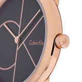Calvin Klein Minimal Black Dial Rose Gold Mesh Bracelet Watch for Men - K3M21621 Authentic Buy Shop Now