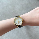 Tory Burch Collins White Dial Black Leather Strap Watch for Women - TBW1205 Authentic Buy Shop Now