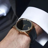 Movado Museum Classic Black Dial Black Leather Strap Watch For Men - 607060 Authentic Buy Shop Now