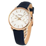 Fossil Tailor White Dial Blue Leather Strap Watch for Women - ES4260 Authentic Buy Shop Now