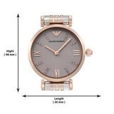 Emporio Armani Gianni T Bar Pink Dial Two Tone Steel Strap Watch For Women - AR11223 Authentic Buy Shop Now