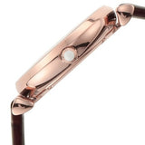 Emporio Armani Gianni T-Bar Silver Dial Brown Leather Strap Watch For Women - AR11269 Authentic Buy Shop Now