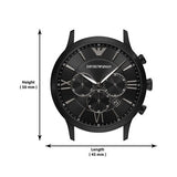 Emporio Armani Giovanni Chronograph Black Dial Black Steel Strap Watch For Men - AR11349 Authentic Buy Shop Now