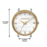Michael Kors Pyper Three Hand White Dial Two Tone Steel Strap Watch For Women - MK4595 Authentic Buy Shop Now