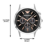 Emporio Armani Giovanni Analog Black Dial Black Leather Strap Watch For Men - AR11431 Authentic Buy Shop Now