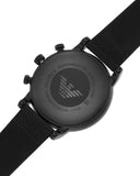 Emporio Armani Luigi Analog Black Dial Black Leather Strap Watch For Men - AR11450 Authentic Buy Shop Now