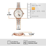 Emporio Armani Meccanico Automatic Mother of Pearl Dial Two Tone Steel Strap Watch For Women - AR60049 Authentic Buy Shop Now