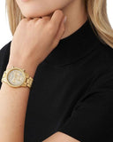 Michael Kors Ritz Chronograph Gold Dial Gold Steel Strap Watch For Women - MK7310 Authentic Buy Shop Now