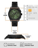 Emporio Armani Federico Chronograph Green Dial Black Steel Strap Watch For Men - AR11562 Authentic Buy Shop Now
