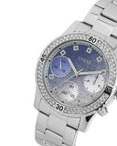 Guess Confetti Diamonds Blue Dial Silver Steel Strap Watch for Women - W0774L6 Authentic Buy Shop Now