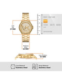 Michael Kors Lennox Three Hand Gold Dial Gold Steel Strap Watch For Women - MK7229 Authentic Buy Shop Now
