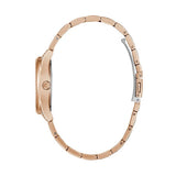 Guess Cubed Analog Black Dial Rose Gold Steel Strap Watch For Women - GW0607L3 Authentic Buy Shop Now