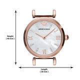 Emporio Armani Gianni T-Bar Mother of Pearl Dial Rose Gold Steel Strap Watch For Women - AR11316 Authentic Buy Shop Now