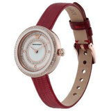Emporio Armani Two-Hand Analog White Dial Red Leather Strap Watch For Women - AR11532 Authentic Buy Shop Now