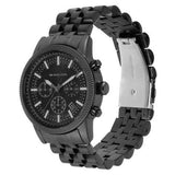 Michael Kors Hutton Chronograph Black Dial Black Steel Strap Watch For Men - MK9089 Authentic Buy Shop Now