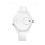 Tommy Hilfiger Denim White Dial White Rubber Strap Watch for Men - 1791558 Authentic Buy Shop Now