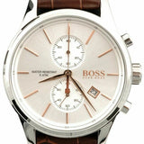 Hugo Boss Jet Chronograph Quartz Silver Dial Brown Leather Strap Watch For Men - HB1513280 Authentic Buy Shop Now