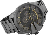 Diesel Mega Chief Chronograph Grey Dial Grey Steel Strap Watch For Men - DZ4466 Authentic Buy Shop Now
