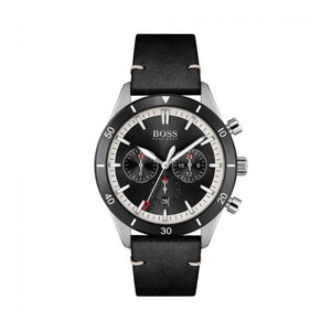 Hugo Boss Chronograph Black Dial Black Leather Strap Watch for Men - 1513864 Authentic Buy Shop Now