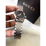 Gucci G Timeless Black Dial Two Tone Steel Strap Watch For Women - YA126512 Authentic Buy Shop Now