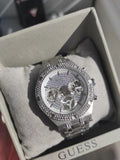 Guess Heiress Multifunction Diamonds Silver Dial Silver Steel Strap Watch for Women - GW0440L1 Authentic Buy Shop Now