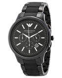 Emporio Armani Ceramica Chronograph Black Dial Black Steel Strap Watch For Men - AR1451 Authentic Buy Shop Now