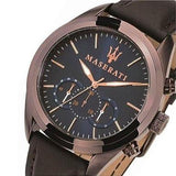 Maserati Traguardo Chronograph Blue Dial Brown Leather Strap Watch For Men - R8871612008 Authentic Buy Shop Now