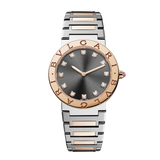 Bvlgari Lady Quartz Diamonds Grey Dial Two Tone Steel Strap Watch for Women - BVLGARI103067 Authentic Buy Shop Now