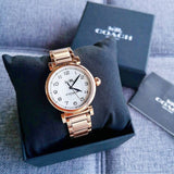 Coach Madison White Dial Rose Gold Steel Strap Watch for Women - 14502395 Authentic Buy Shop Now