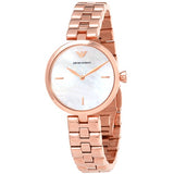 Emporio Armani Arianna Analog Mother of Pearl Dial Rose Gold Steel Strap Watch For Women - AR11196 Authentic Buy Shop Now