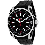 Gucci Dive Quartz Black Dial Black Rubber Strap Watch For Men - YA136303 Authentic Buy Shop Now