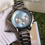 Michael Kors Bradshaw Chronograph Blue Dial Silver Steel Strap Watch For Women - MK6099 Authentic Buy Shop Now