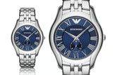 Emporio Armani Valente Chronograph Blue Dial Silver Steel Strap Watch For Men - AR1789 Authentic Buy Shop Now