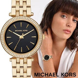 Michael Kors Mini Darci Quartz Black Dial Gold Steel Strap Watch For Women - MK3738 Authentic Buy Shop Now