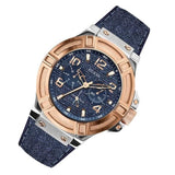 Guess Rigor Analog Blue Dial Blue Denim Strap Watch For Men - W0040G6 Authentic Buy Shop Now