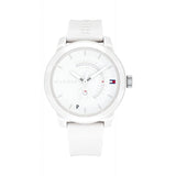Tommy Hilfiger Denim White Dial White Rubber Strap Watch for Men - 1791558 Authentic Buy Shop Now